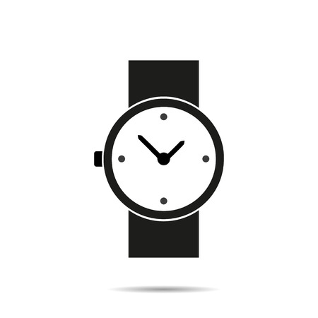 Watch icon with shadow on a white  backgroundのイラスト素材