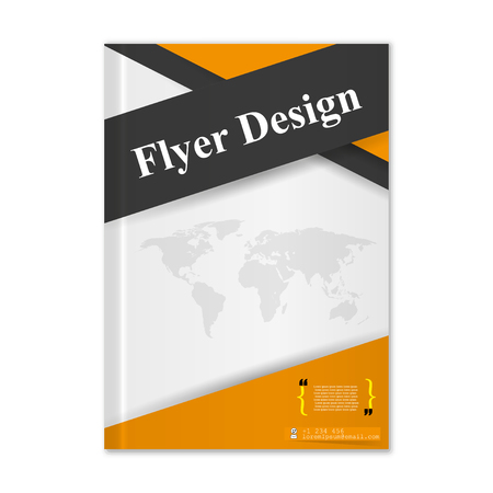 Template stylish brochure cover with shadow  world mapのイラスト素材