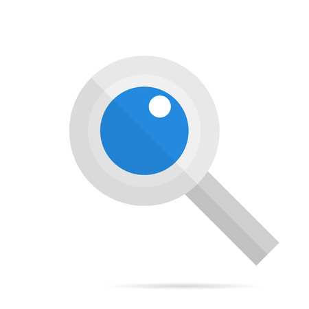 Icon magnifying on a white background  with the shadow into flat styleのイラスト素材