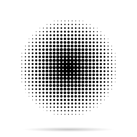 Halftone dots radial with shadow on white  backgroundのイラスト素材