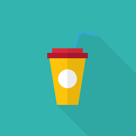 Cardboard cup in a flat style  with long shadowのイラスト素材