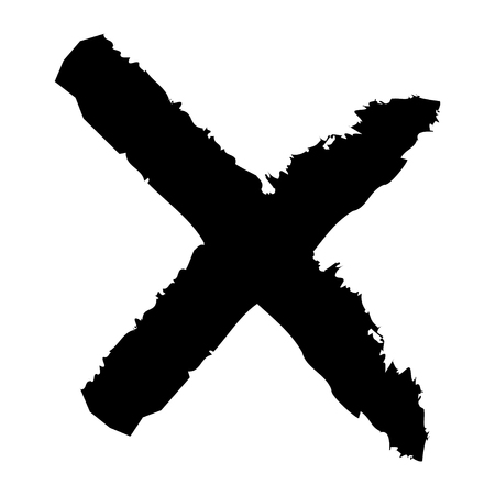 Cross black on white background stop  cancelのイラスト素材