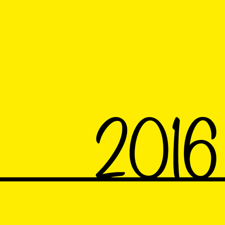 2016 black colored on yellow background designのイラスト素材