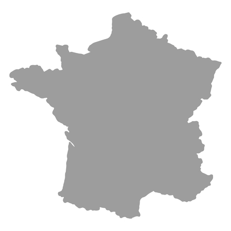 Map of France gray silhouette on a white  backgroundのイラスト素材