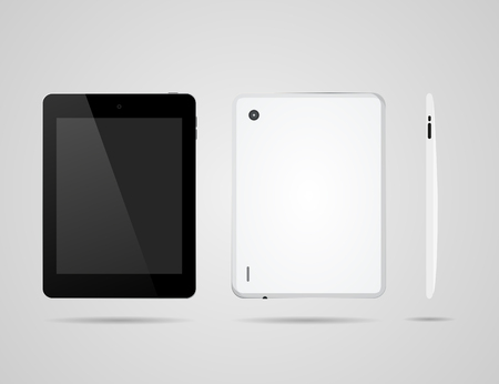 Tablet on three sides to back and  one sideのイラスト素材