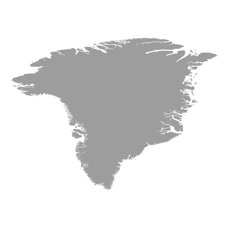 Greenland map grey colored on  a white backgroundのイラスト素材