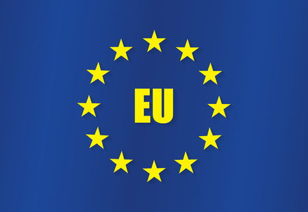 The European Union flag is stylishly decorated  realisticのイラスト素材