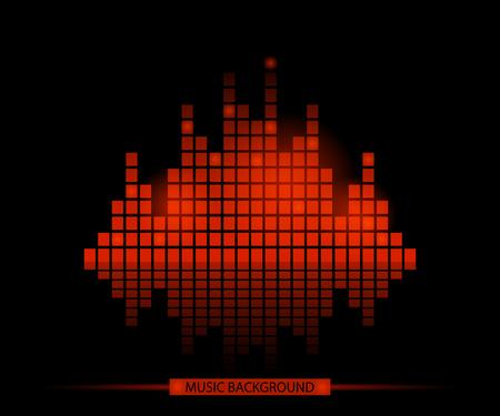 Red music mosaic background  in style illustrationのイラスト素材