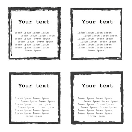 Drawn hand frame on white  background fourのイラスト素材