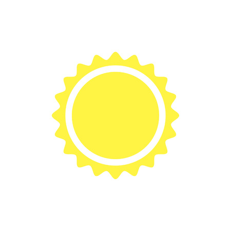 Sun, flat icon, white background  illustrationのイラスト素材