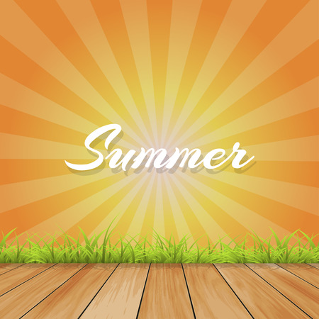Summer background with text - illustration. Vector illustration with retro backgroundのイラスト素材