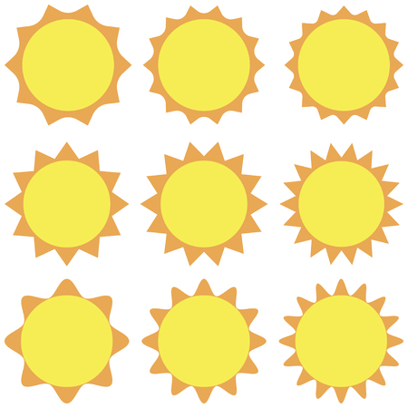 Sun icon vector, isolated  backgroundのイラスト素材