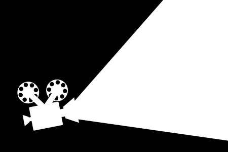 Movie projector black and white flat designのイラスト素材