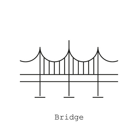 Bridge icon in the flat style on a white backgroundのイラスト素材