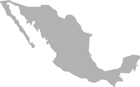 Mexico map grey colored isolated on white backgroundのイラスト素材