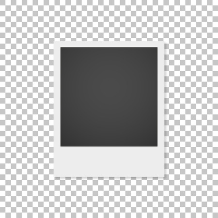 Realistic paper photograph with shadow isolated on white background. Foto frameのイラスト素材