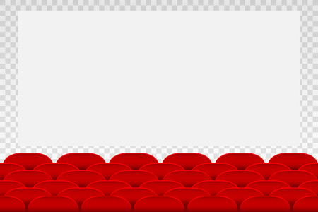Rows of red cinema movie chair, vector illustrationのイラスト素材