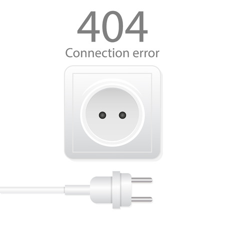 Electrical outlet and plug disabled. Connection error.のイラスト素材