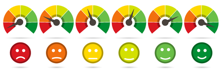 Scale from red to green with arrow and scale of emotionsのイラスト素材