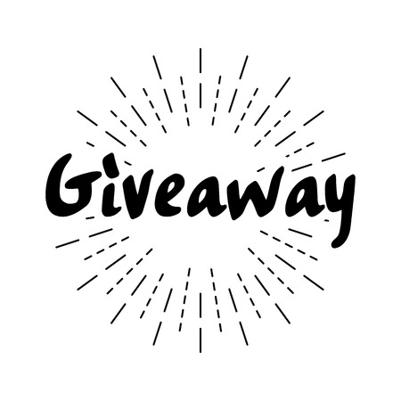 Giveaway with burst lettering and vector illustrationのイラスト素材