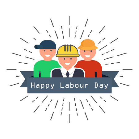 International Happy Labour Day Poster. vector illustrationのイラスト素材