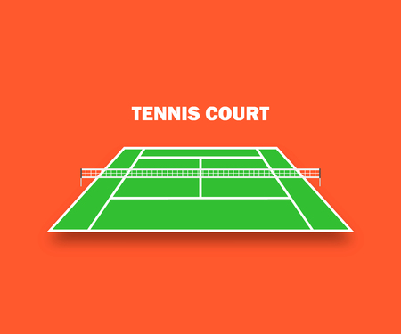 Tennis court, and with shadow. Vector illustrationのイラスト素材