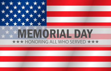 Honoring all who served, Happy Memorial Day, vector illustrationのイラスト素材