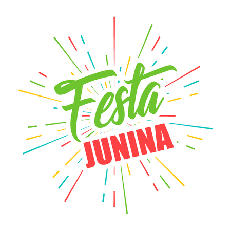 Festa Junina Brazil festival on a white background, folklore holidayのイラスト素材