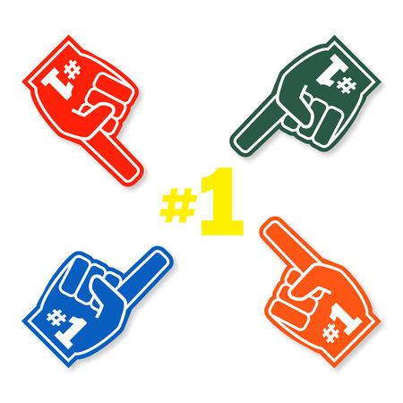 Number 1 fan, hand glove, a different colorのイラスト素材