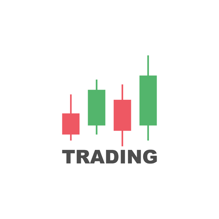 Trading graphic, investment line flat design and vectorのイラスト素材