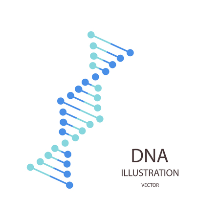 DNA simbol in flat style, on white backgroundのイラスト素材