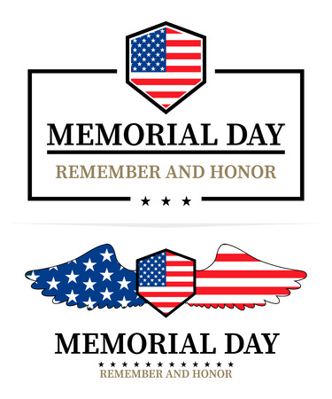 Memorial day labels, vector illustration on white backgroundのイラスト素材