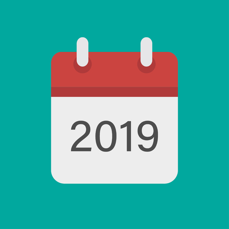 Calandar 2019 year on a green background vector illuatrstionのイラスト素材