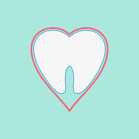 Tooth heart, dental stylish design, vectorのイラスト素材
