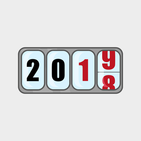 New 2019 is coming, in flat style, vectorのイラスト素材