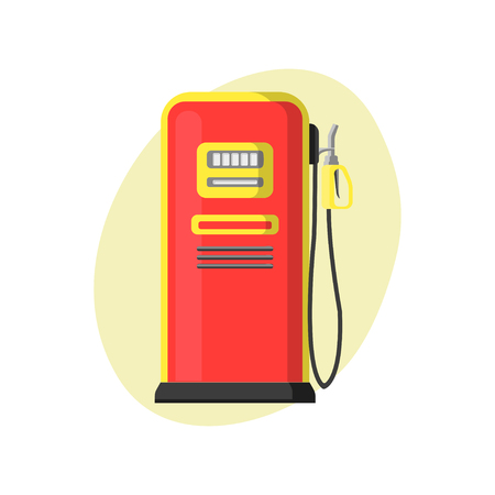 Gas station on a white background in flat design, vectorのイラスト素材