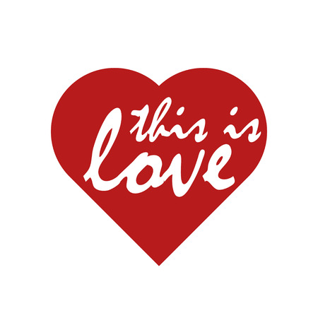 Heart red colored with an inscription this is love, vectorのイラスト素材