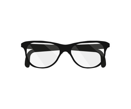 Glasses icon in flat style on a white background, vectorのイラスト素材