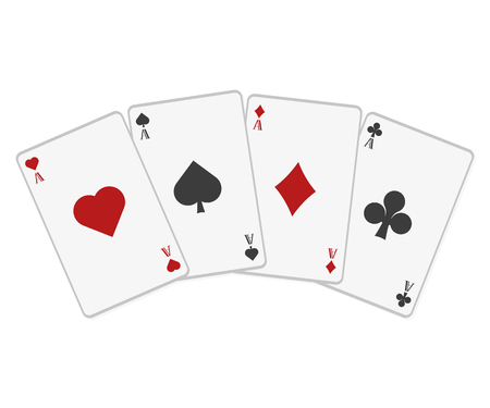 Poker cards in flat style on a white background, vectorのイラスト素材