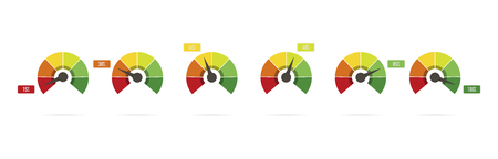 Scale from red to green with arrow in flat style, infographic element, vectorのイラスト素材
