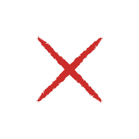 X Red cross on a white background, vector illustration, srtylish