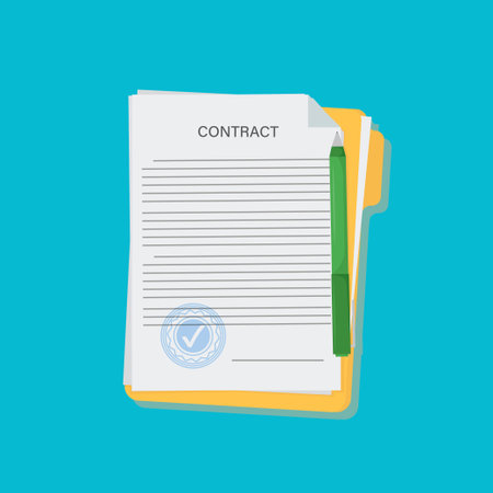 Contract in flat style, business concept, vector illustrationのイラスト素材