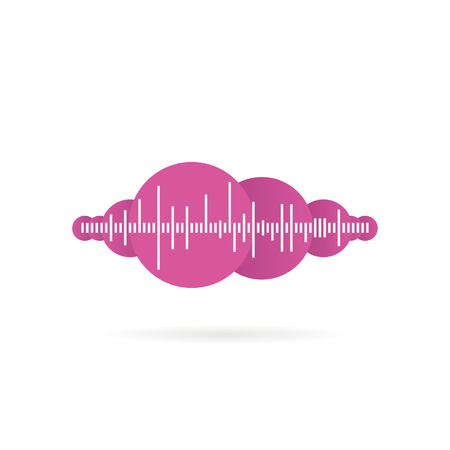 Sound wave music logo with shadow, vectorのイラスト素材
