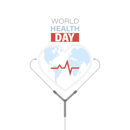 World health day vector illustration with doctor stethoscopeのイラスト素材