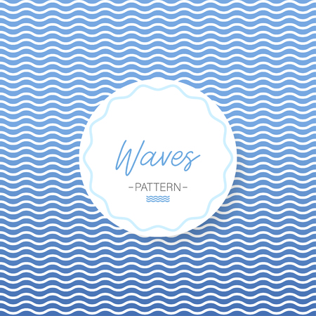Waves pattern. Water background. Wave sea illustration. Blue background. Vector illustrationのイラスト素材