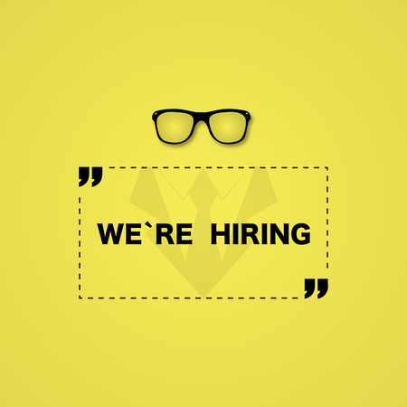 Hiring poster or banner. Job design on yellow colored background. Vector illustrationのイラスト素材