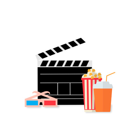 Cinema Design Movie Illustration With Popcorn Water Glasses Movie Time Vector Illustrationのイラスト素材 ストックフォト 写真素材のstock Foto ストックドットフォト
