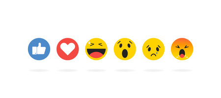Abstract emotion set in flat style design. Vector illustration