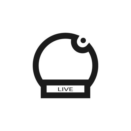 Live broadcasting icon for concept design. Isolated vector illustration sign. Black symbol on white background.のイラスト素材