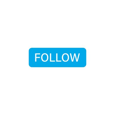 Follow blue button. Isolated flat vector illustration. Social media element design. Advertising concept.のイラスト素材